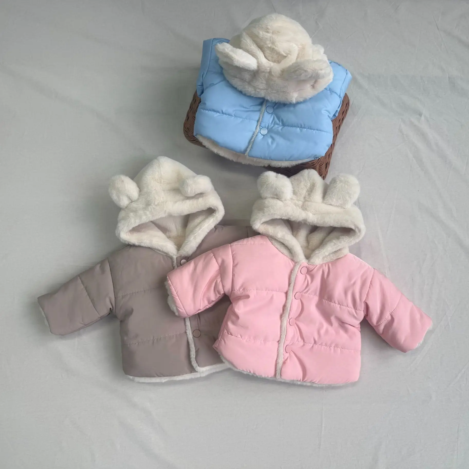 Blue Hooded Warm Puffer Jacket for Kids Unisex - Image 7