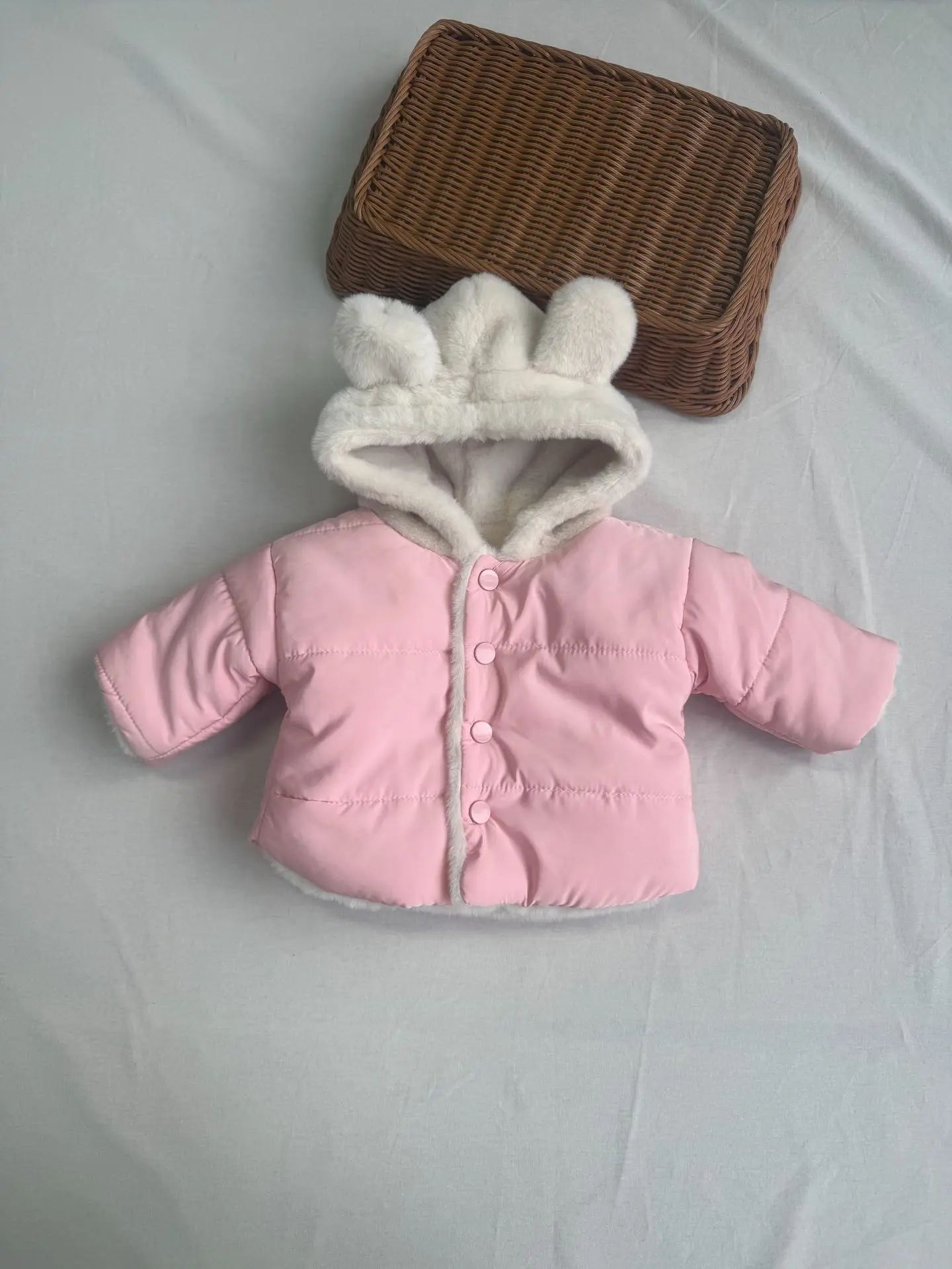 Blue Hooded Warm Puffer Jacket for Kids Unisex — feature 1