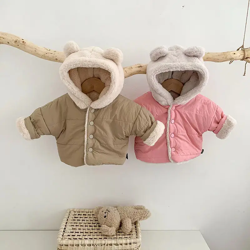 Blue Hooded Warm Puffer Jacket for Kids Unisex — feature 5