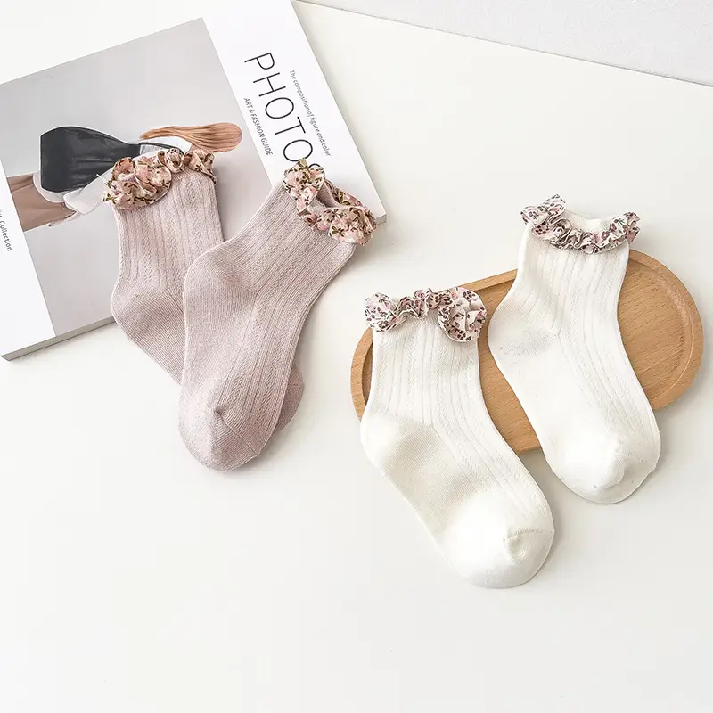 2024 Cute Floral Lace Socks for Girls Large - Image 4