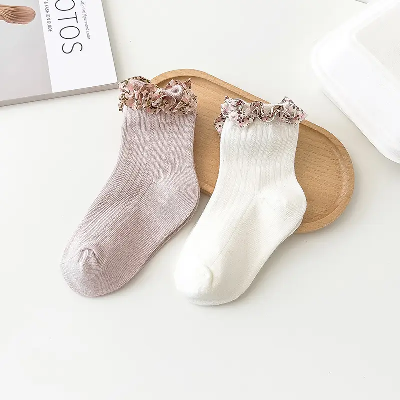 2024 Cute Floral Lace Socks for Girls Large - Image 5