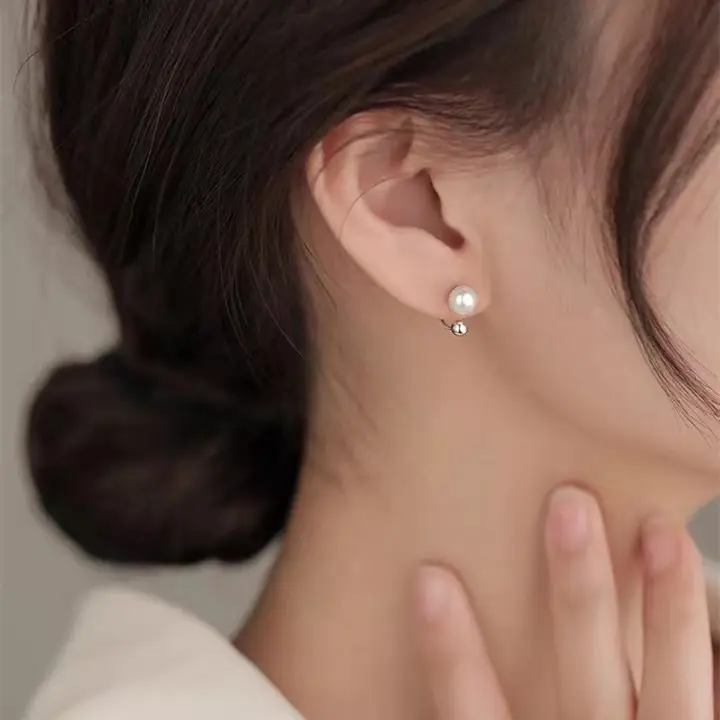 S925 Sterling Silver Pearl Earrings Light Luxury - Image 5