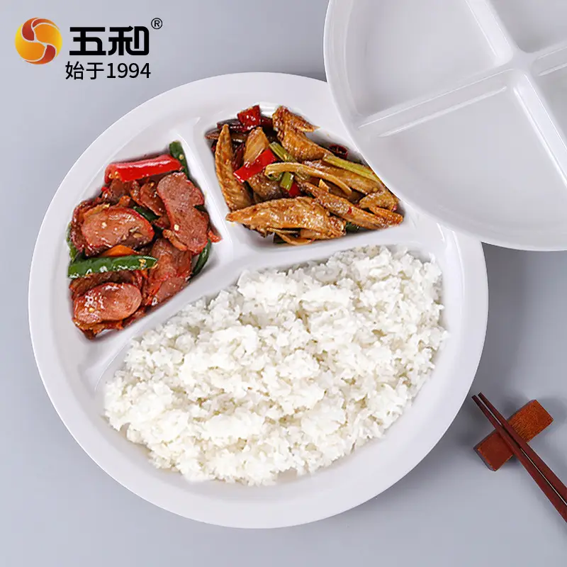 A5 Melamine 4-Compartment Plate White - Image 11