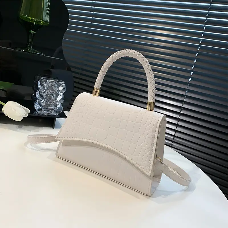 Women's White Shoulder Bag with Crossbody Strap - Image 2
