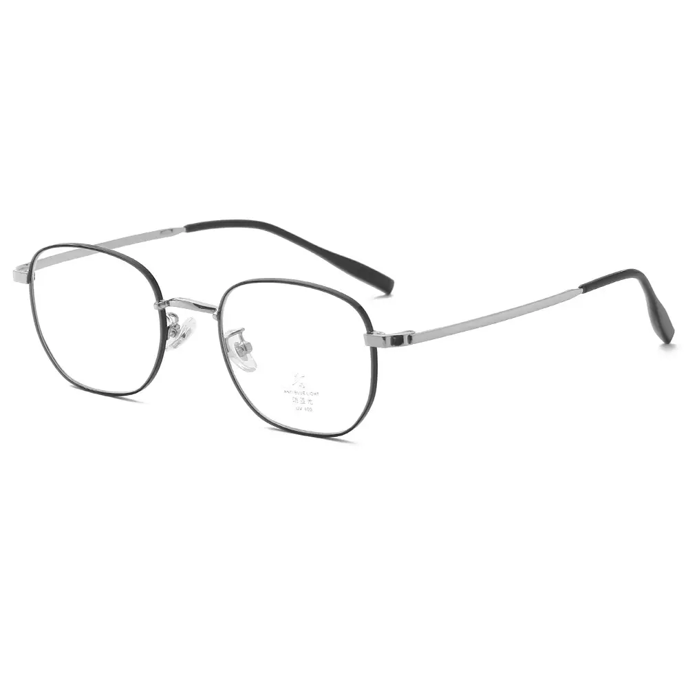 Women's Anti-Blue Light Glasses with Flat Frame & Metal Design - Image 2