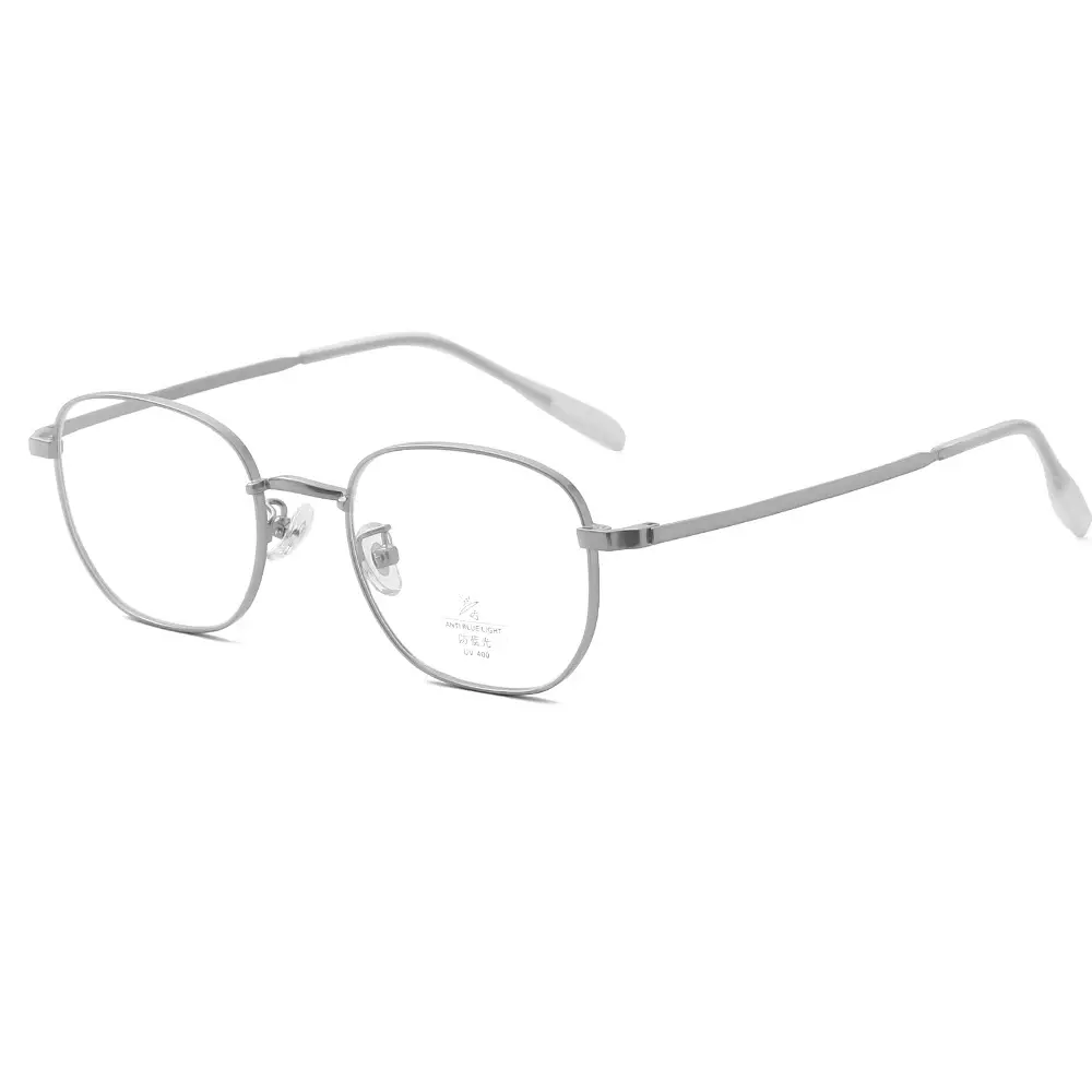 Women's Anti-Blue Light Glasses with Flat Frame & Metal Design - Image 4