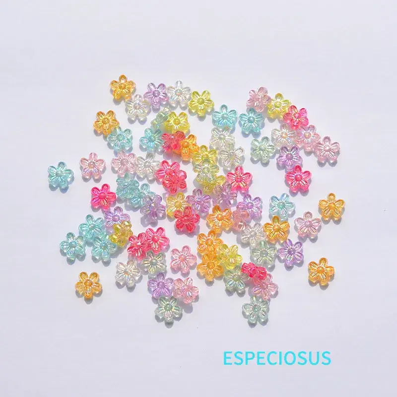 9mm Transparent Color Acrylic Plum Blossom Scattered Beads - Image 2