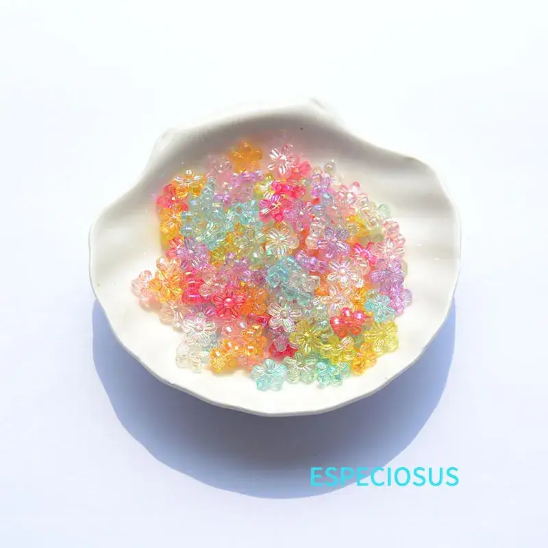 9mm Transparent Color Acrylic Plum Blossom Scattered Beads - Image 5
