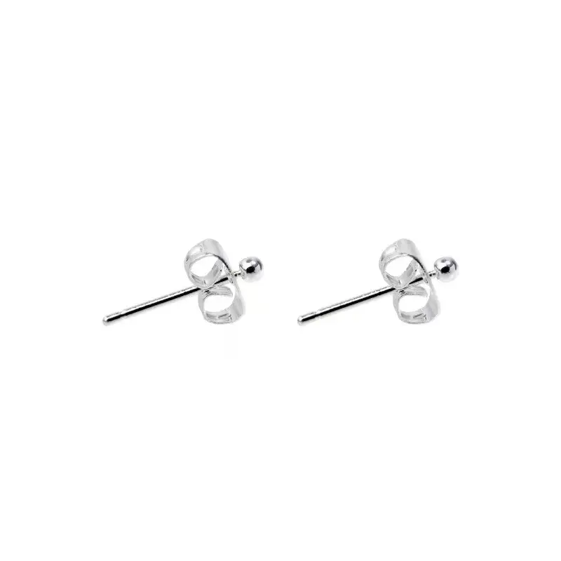Silver Bean Earrings 925 Sterling Silver 4mm 5mm