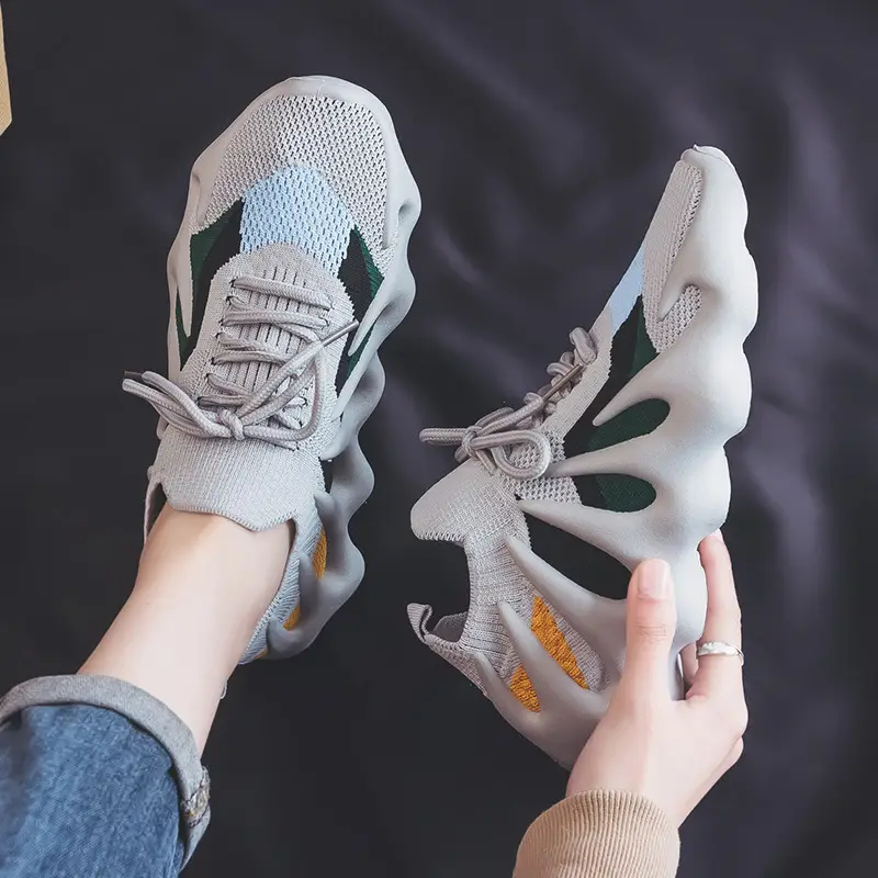 Women's Mesh Sneakers White Blue Green New Style - Image 3