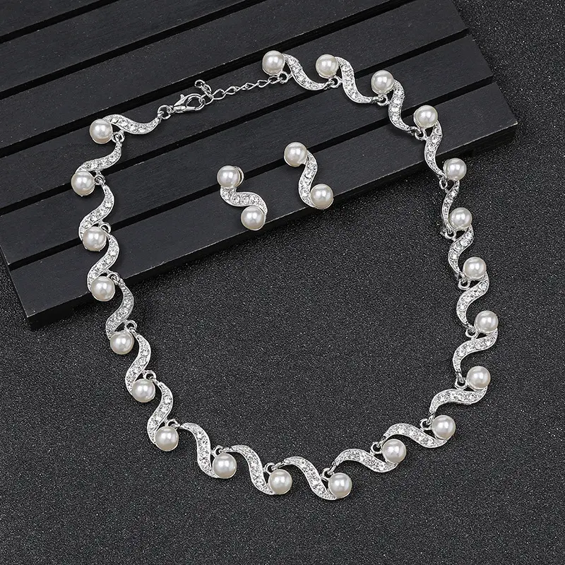 Pearl Necklace & Earrings Set for Women - Image 5