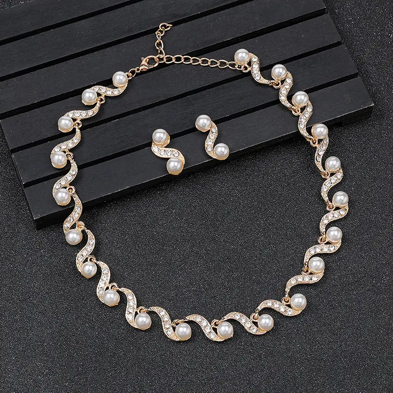 Pearl Necklace & Earrings Set for Women - Image 6
