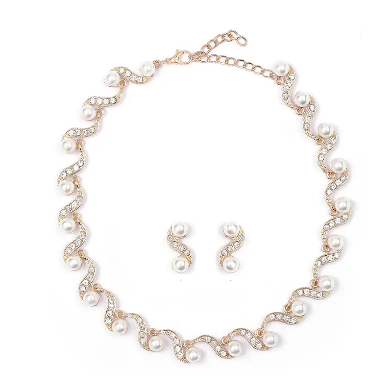 Pearl Necklace & Earrings Set for Women - Image 7