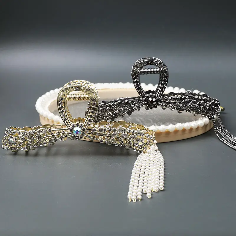 Large Rhinestone Hair Clip for Thick Hair Women
