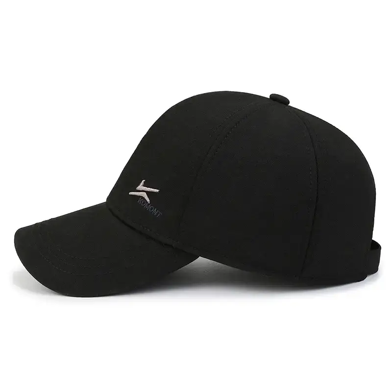 Men's Black Baseball Cap with Logo for Winter Use - Image 7