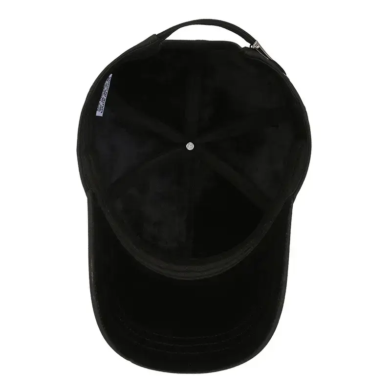 Men's Black Baseball Cap with Logo for Winter Use - Image 8