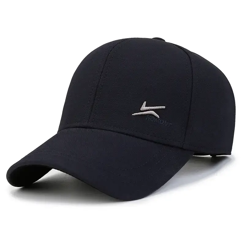 Men's Black Baseball Cap with Logo for Winter Use - Image 3