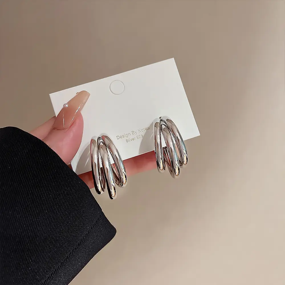 925 Silver Multi-Layer Hoop Earrings for Women — feature 3