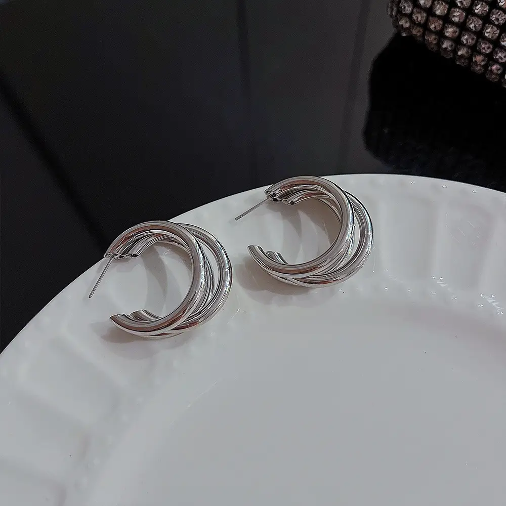 925 Silver Multi-Layer Hoop Earrings for Women — feature 7