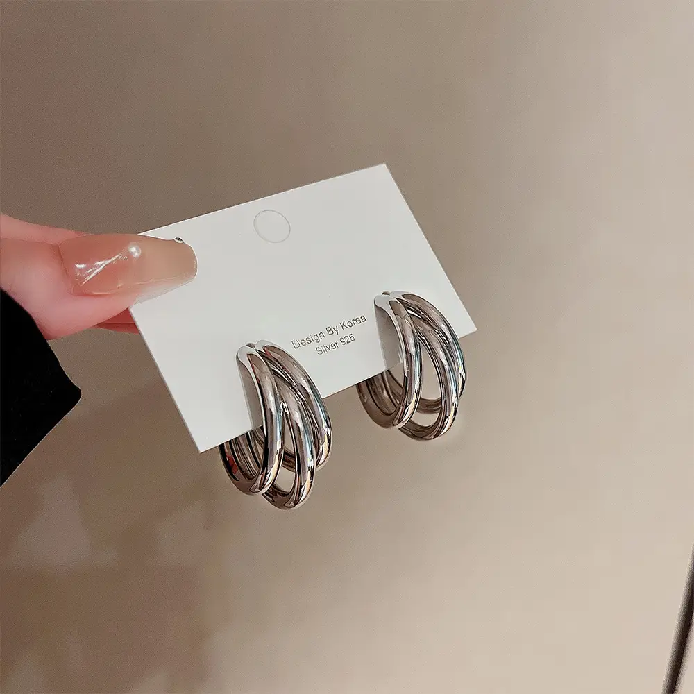 925 Silver Multi-Layer Hoop Earrings for Women — feature 9