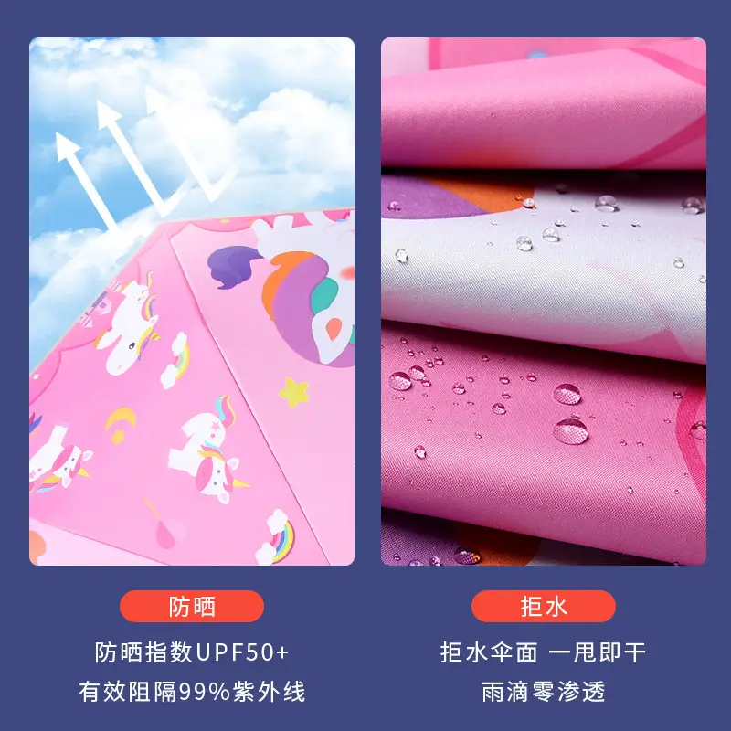 Children's Cartoon Umbrella Pink Folding Portable - Image 10