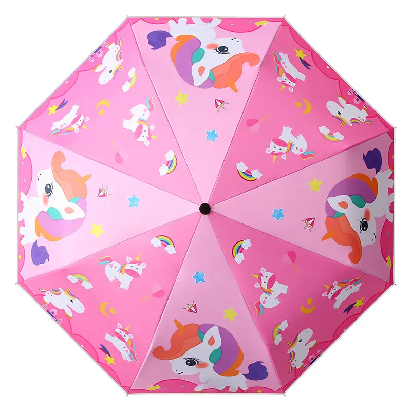 Children's Cartoon Umbrella Pink Folding Portable - Image 12