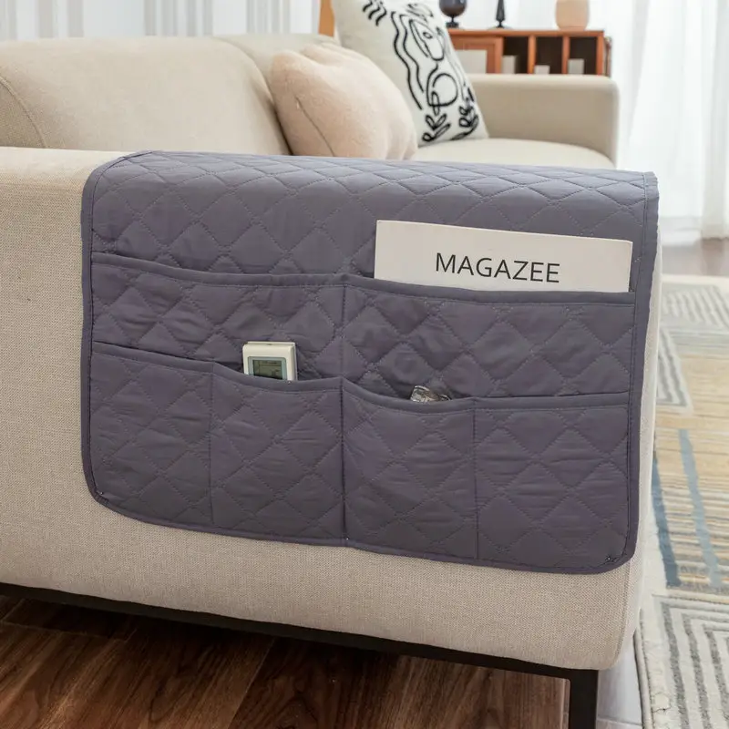 Ultrasonic Quilted Sofa Armrest Cushion with Storage - Image 25