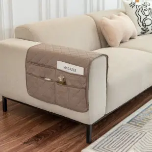 Ultrasonic Quilted Sofa Armrest Cushion with Storage — feature 5