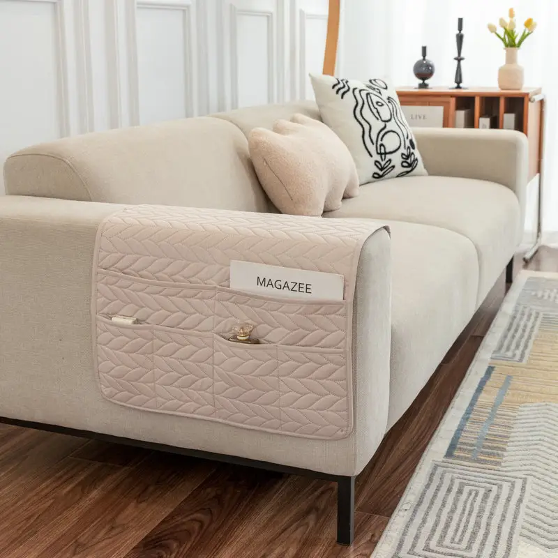 Ultrasonic Quilted Sofa Armrest Cushion with Storage - Image 10