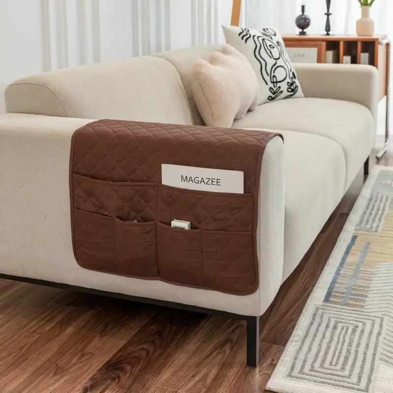 Ultrasonic Quilted Sofa Armrest Cushion with Storage - Image 14