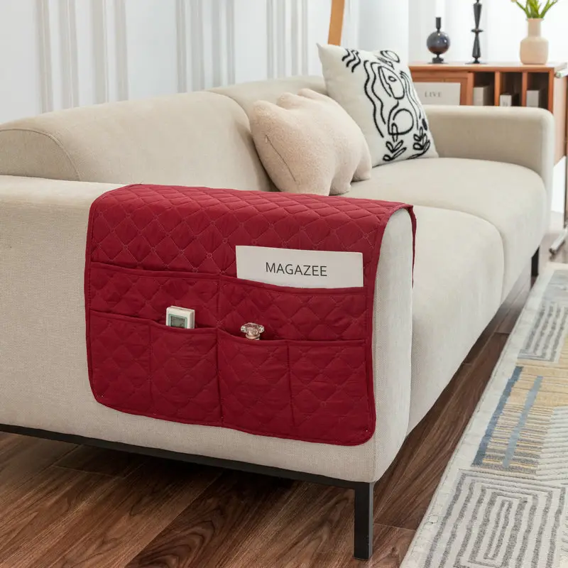 Ultrasonic Quilted Sofa Armrest Cushion with Storage - Image 17