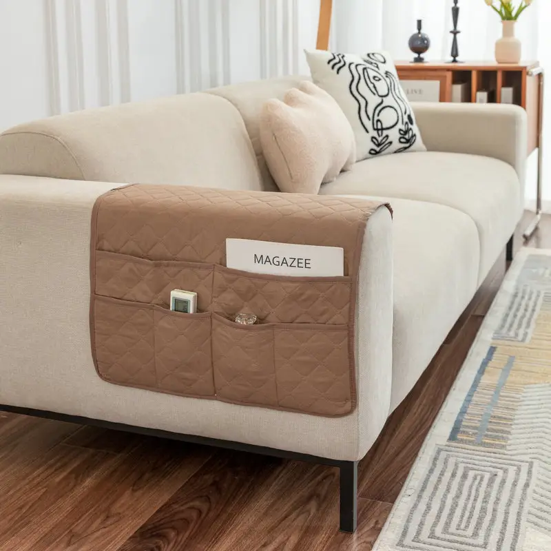 Ultrasonic Quilted Sofa Armrest Cushion with Storage - Image 18