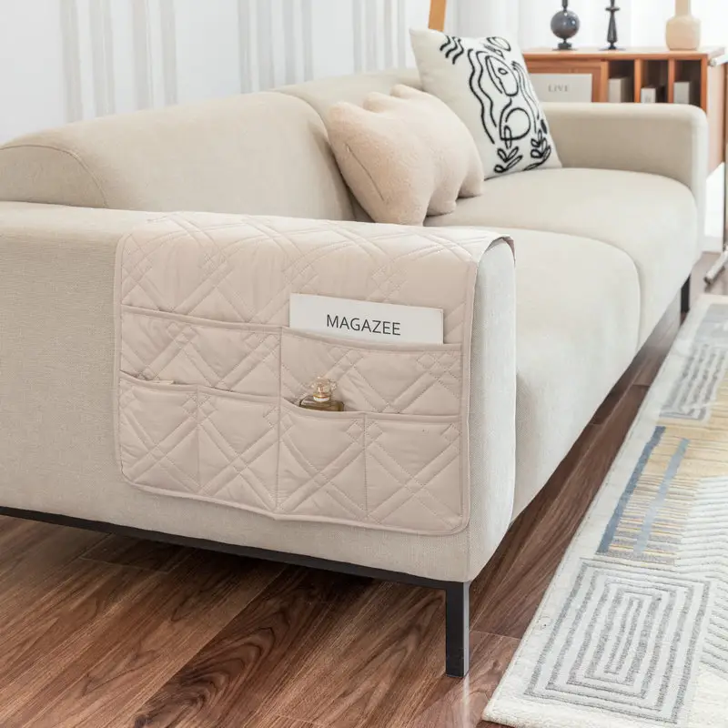 Ultrasonic Quilted Sofa Armrest Cushion with Storage - Image 19