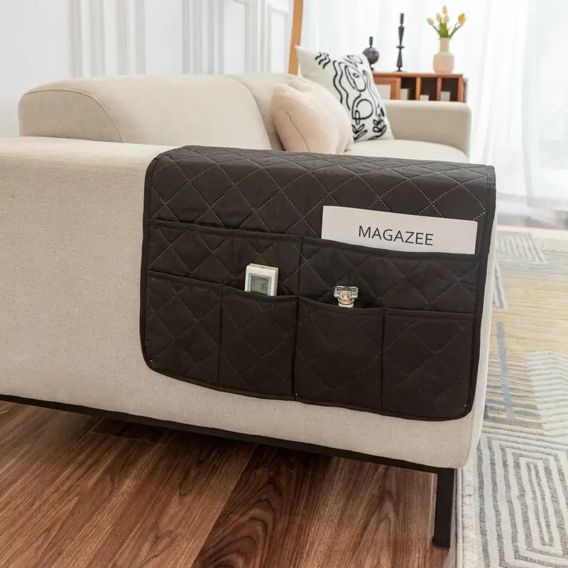 Ultrasonic Quilted Sofa Armrest Cushion with Storage - Image 2
