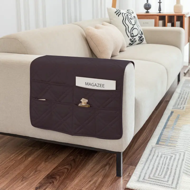 Ultrasonic Quilted Sofa Armrest Cushion with Storage - Image 20