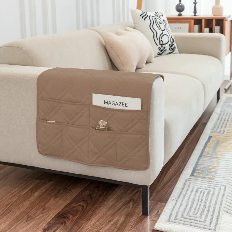 Ultrasonic Quilted Sofa Armrest Cushion with Storage - Image 21