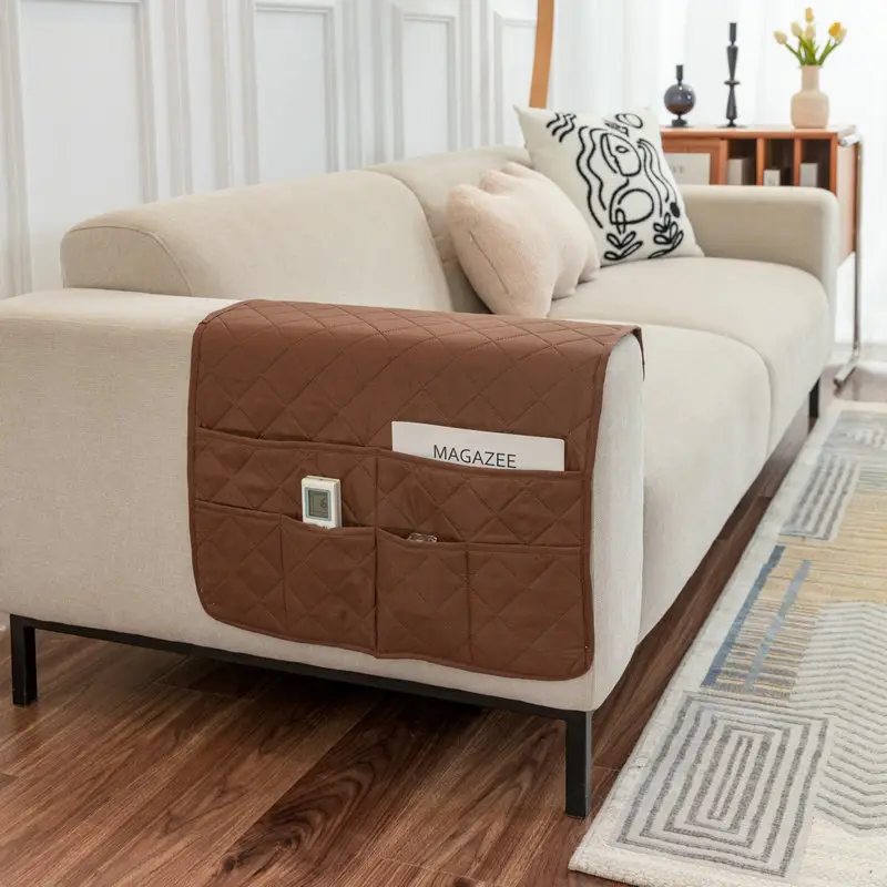 Ultrasonic Quilted Sofa Armrest Cushion with Storage - Image 5