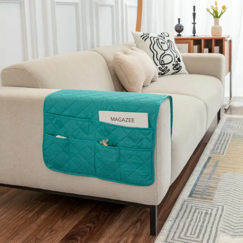 Ultrasonic Quilted Sofa Armrest Cushion with Storage - Image 7