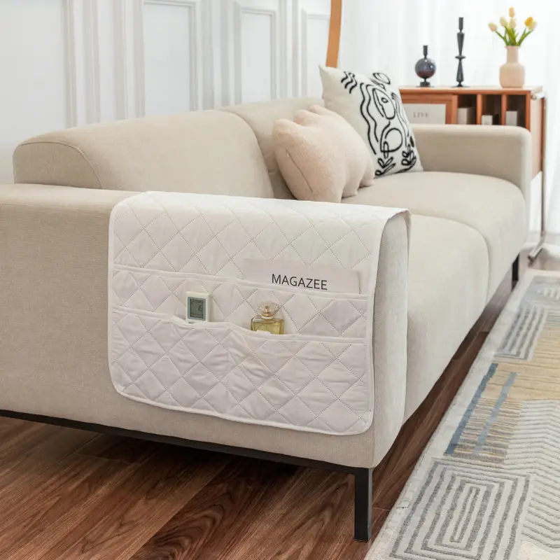 Ultrasonic Quilted Sofa Armrest Cushion with Storage - Image 8