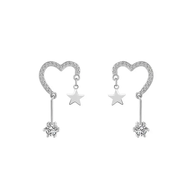 S925 Silver Love Star Earrings for Women - Image 6