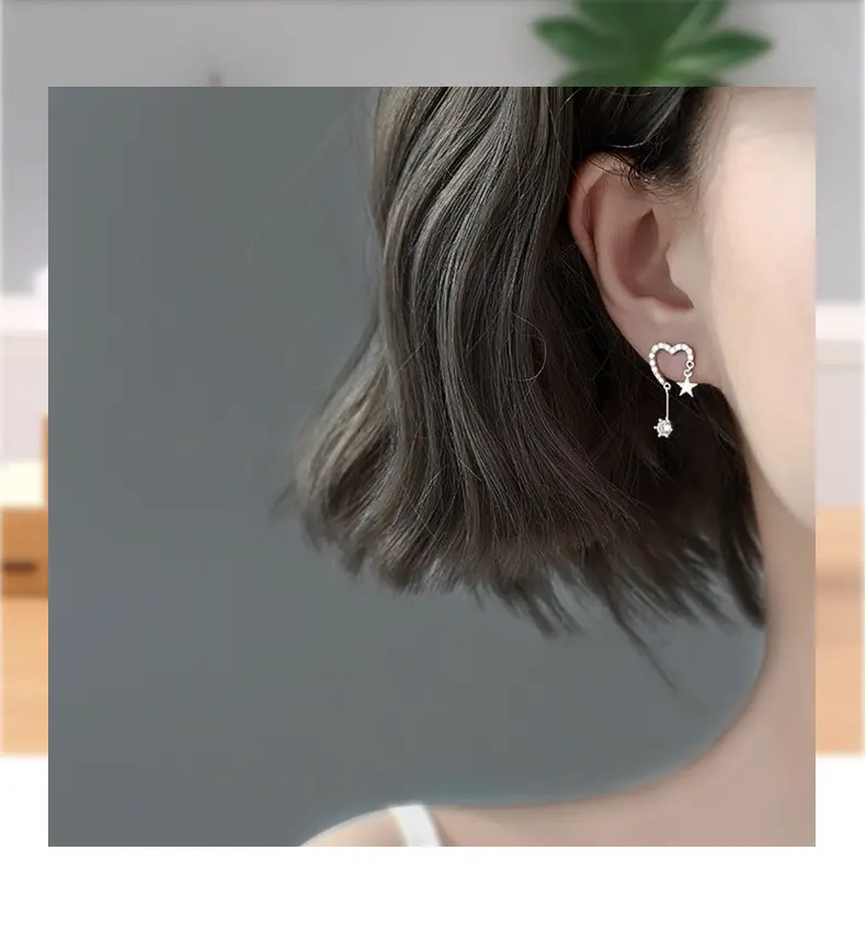 S925 Silver Love Star Earrings for Women — feature 16