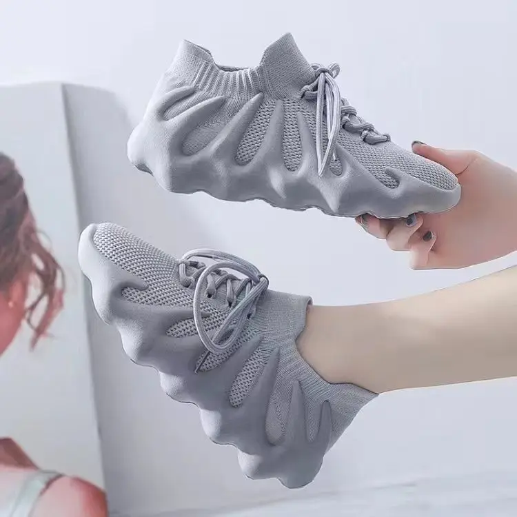 Octopus women's shoes 2023 autumn and winter New lace-up casual shoes fashion fly woven breathable tide shoes wholesale women's shoes