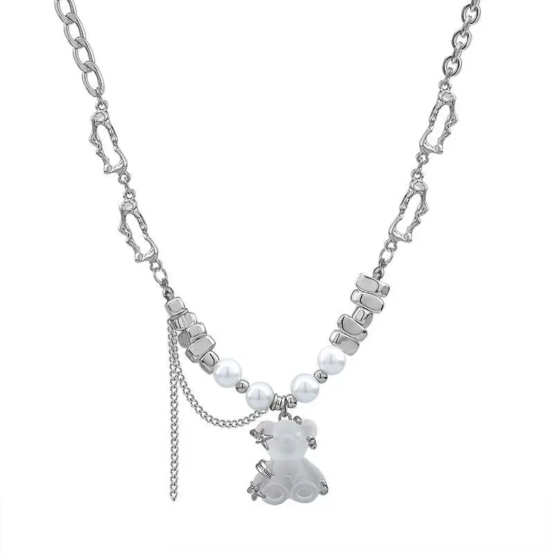 Transparent Jelly Bear Mang Star Necklace Women