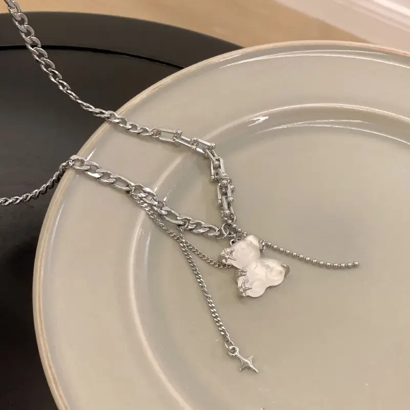 Transparent Jelly Bear Mang Star Necklace Women — feature 11