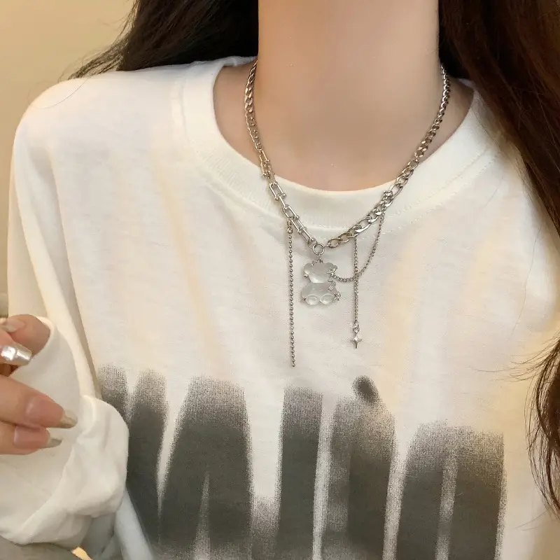 Transparent Jelly Bear Mang Star Necklace Women — feature 7