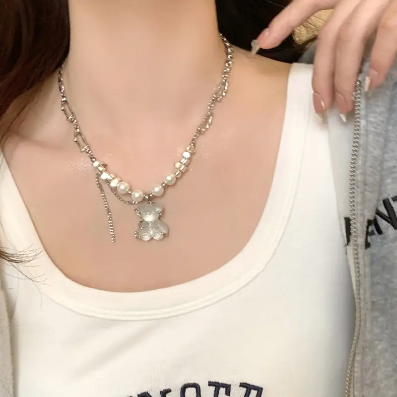 Transparent Jelly Bear Mang Star Necklace Women — feature 8