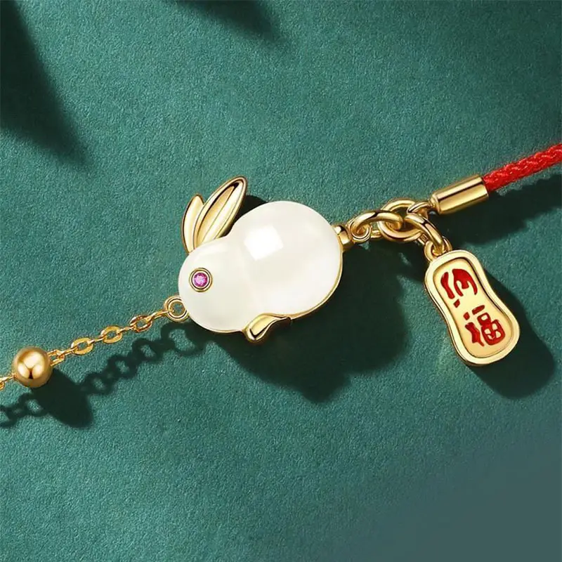 Chinese Style New Nafu Jade Rabbit Bracelet for Girl's Birthday Gift - Image 6