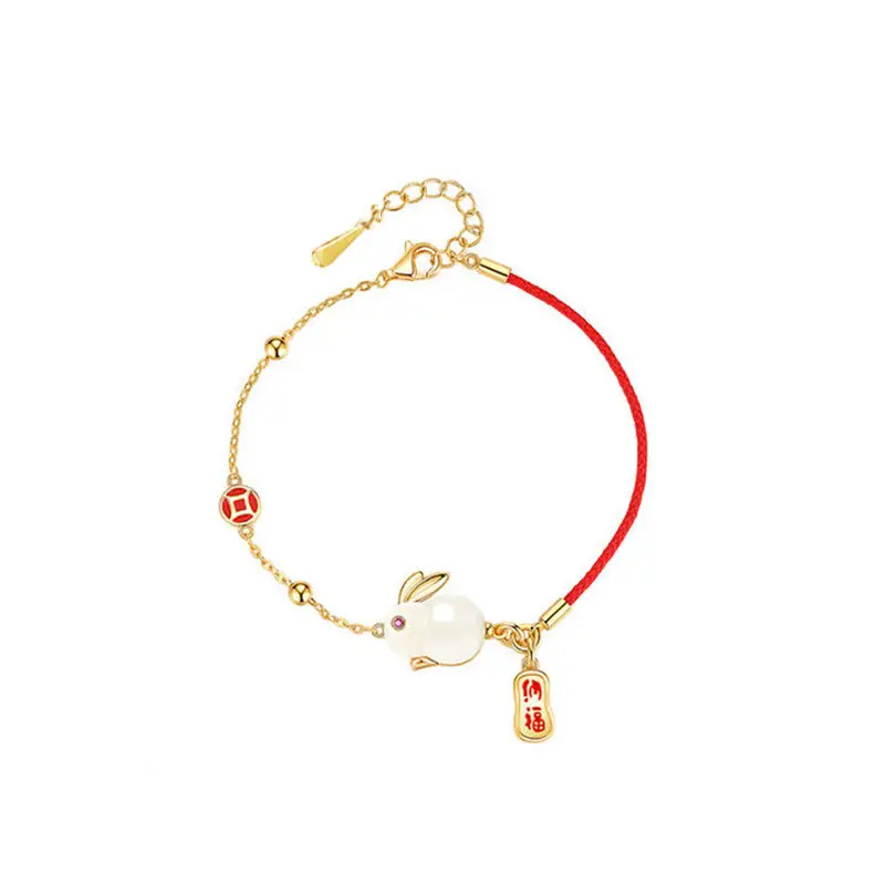 Chinese Style New Nafu Jade Rabbit Bracelet for Girl's Birthday Gift - Image 9