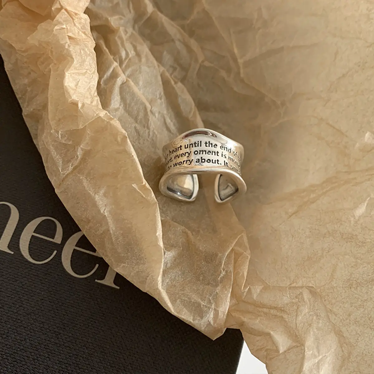 Hip Hop English Adjustable Ring for Women