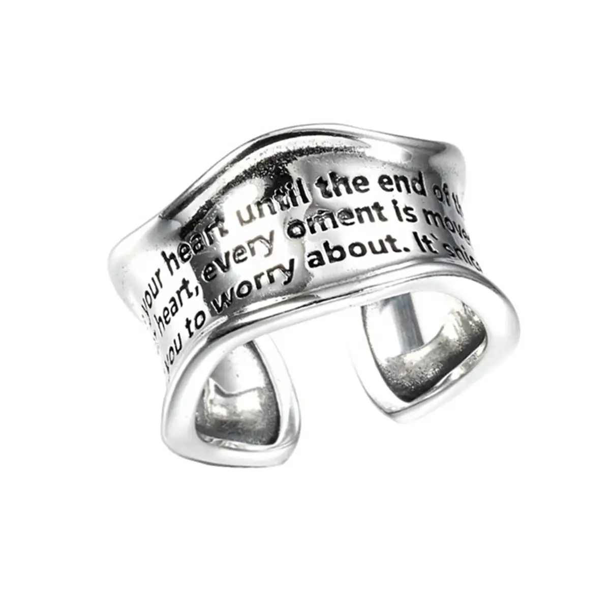 Hip Hop English Adjustable Ring for Women
